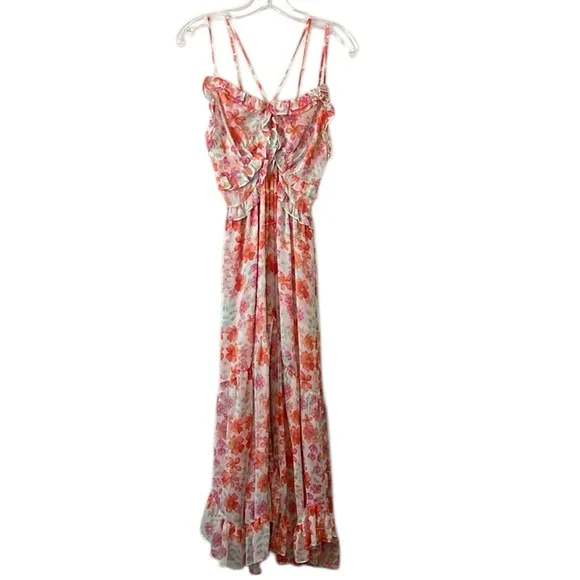 NWT Misa Adrienne Midi Dress in Cora Flora Chiffon Size XS Reg. $415