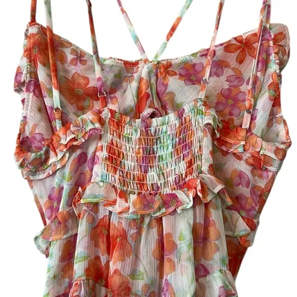 NWT Misa Adrienne Midi Dress in Cora Flora Chiffon Size XS Reg. $415