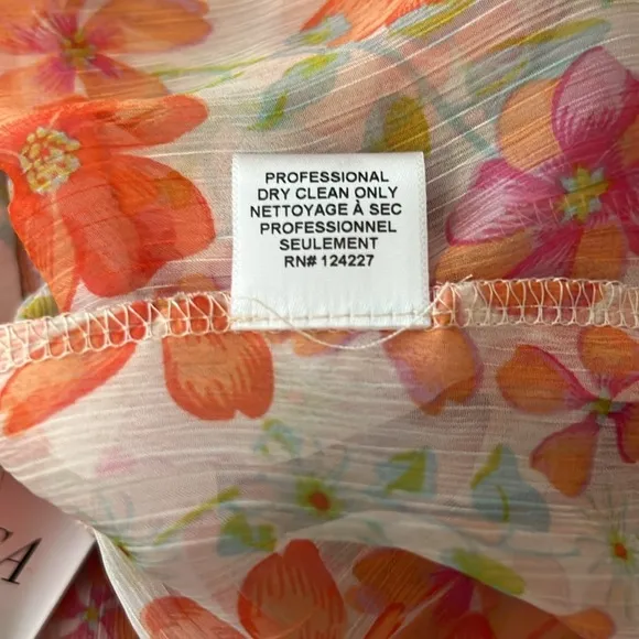 NWT Misa Adrienne Midi Dress in Cora Flora Chiffon Size XS Reg. $415