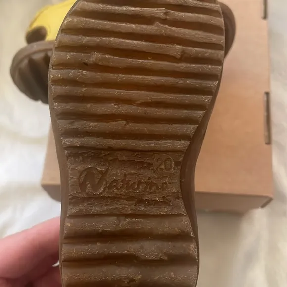 NWT NATURINO SKY Nappa Leather Sandals in Yellow