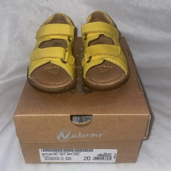 NWT NATURINO SKY Nappa Leather Sandals in Yellow