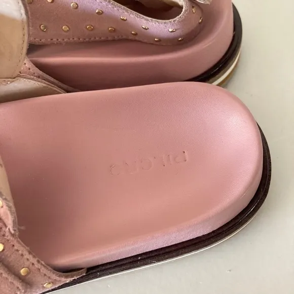 NWT Pilcro Anthropologie Studded Pink Suede Slingback Sandals Sz 41