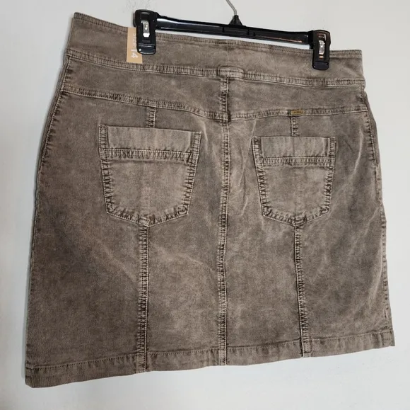 NWT Prana Corduroy Merrigan Skirt Women's size 14 Tan Mud Organic Cotton