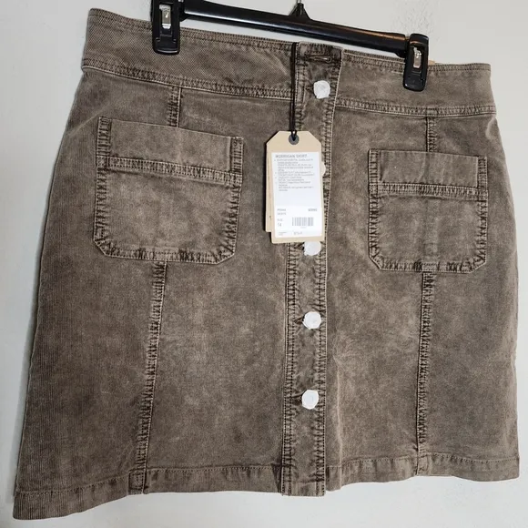 NWT Prana Corduroy Merrigan Skirt Women's size 14 Tan Mud Organic Cotton