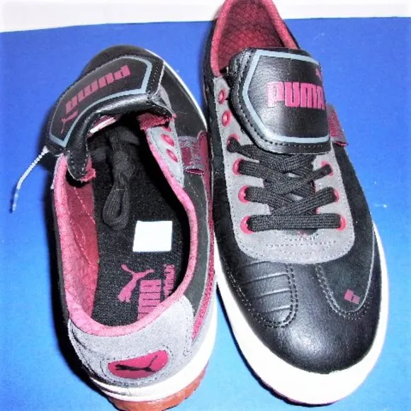 NWT Puma athletic shoes Skater 9.5 RETRO Black Red NOT PINK DISCOUNT SHIPPING!
