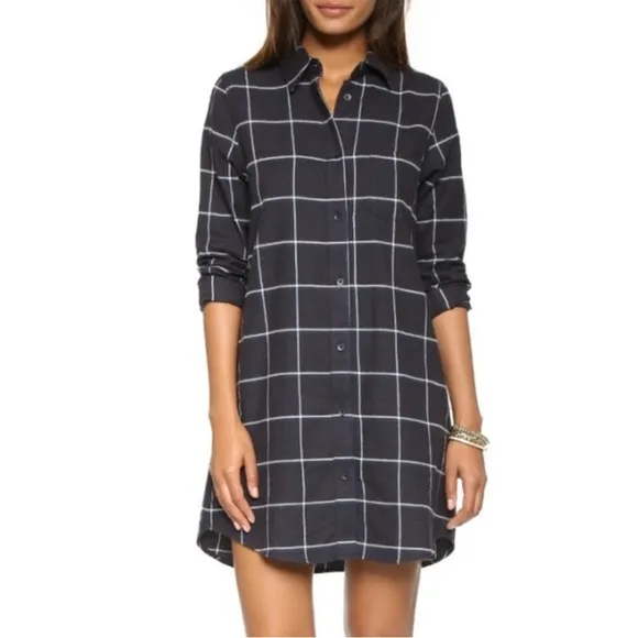 NWT Solid &amp; Striped The Shirt Dress Linen Long Sleeve Button Up Light Blue Sz S