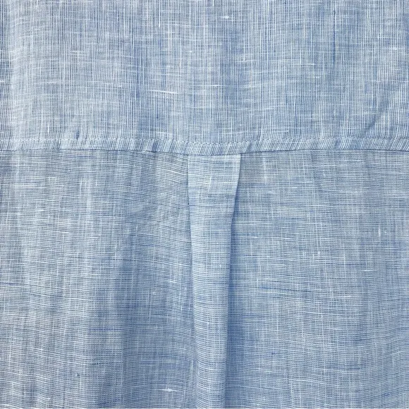 NWT Solid &amp; Striped The Shirt Dress Linen Long Sleeve Button Up Light Blue Sz S
