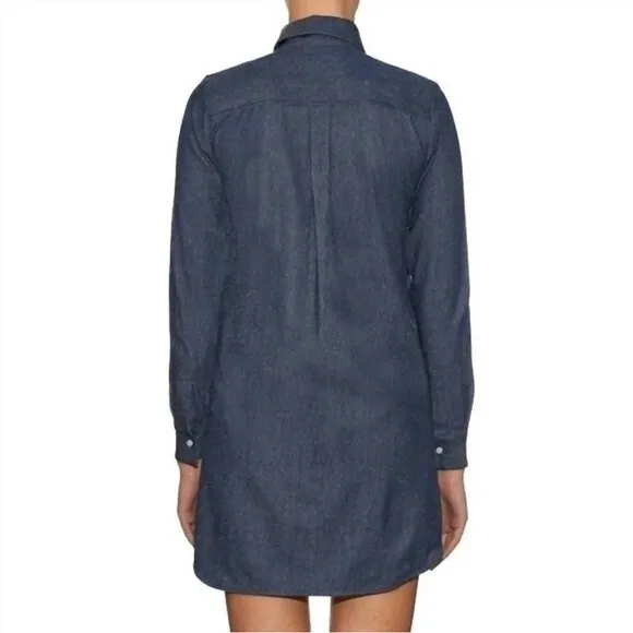 NWT Solid &amp; Striped The Shirt Dress Linen Long Sleeve Button Up Light Blue Sz S