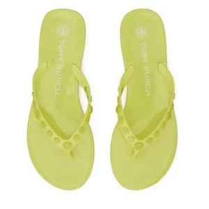 NWT Tory Burch Studded Jelly Sandal in Lime Sherbet Size 7