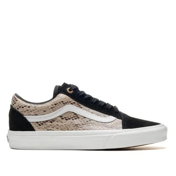 NWT Vans Old Skool Black Suede sneakers with snake print leather low top shoes