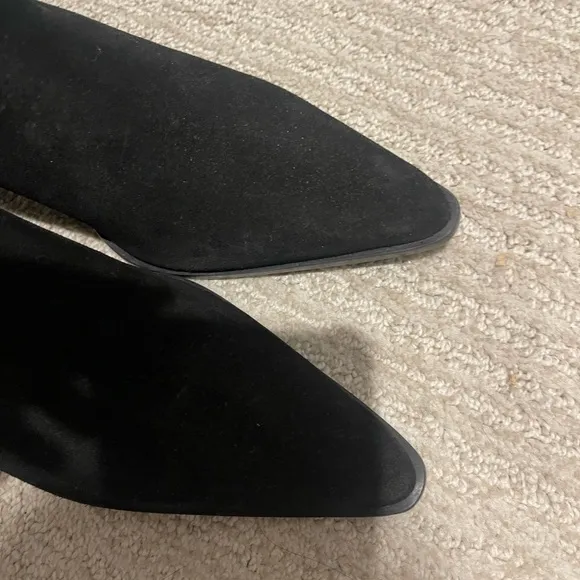 NWT ZARA GENUINE SUEDE BLACK POINTED TOE BOOTS 39