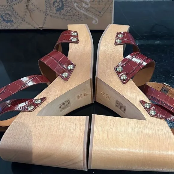 NWT Free People Mallory leather clog sandals 40