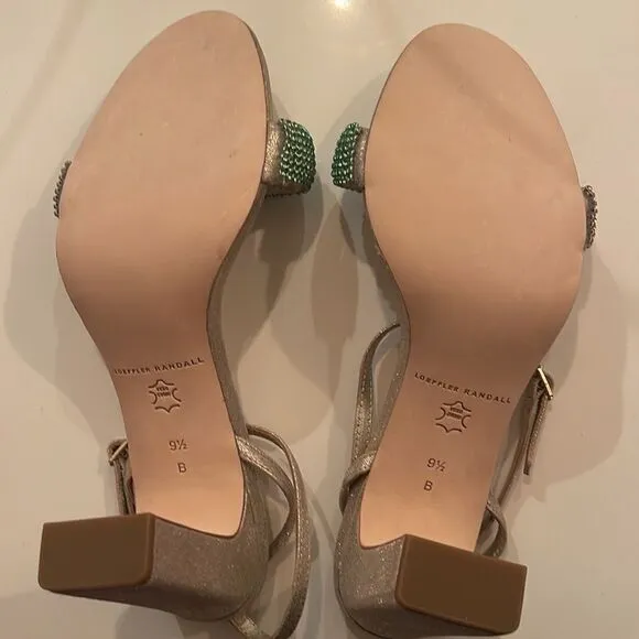 NWT LOEFFLER RANDALL PASTEL &amp; CHAMPAGNE SPARKLE SANDALS - SHAY