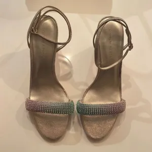 NWT LOEFFLER RANDALL PASTEL &amp; CHAMPAGNE SPARKLE SANDALS - SHAY
