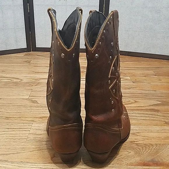Oak Tree Farms leather studded western boots women's sz 7