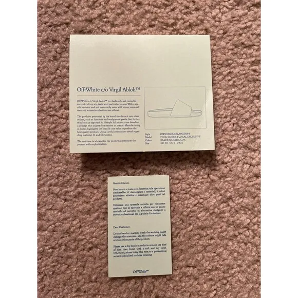 Off White c/o Virgil Abloh Pool Slide Exclus Floral Black Size 39/8.5