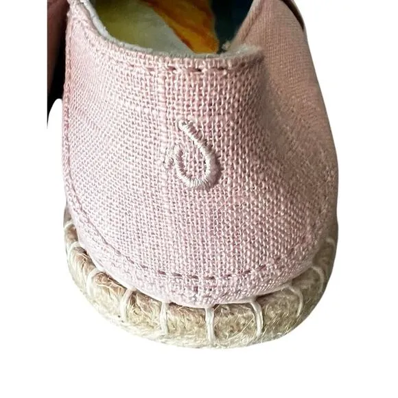 OLUKAI Bubblegum Rose Pink Linen Espadrille Slip On Loafers Beachy NWOT W7