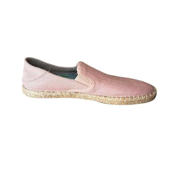 OLUKAI Bubblegum Rose Pink Linen Espadrille Slip On Loafers Beachy NWOT W7