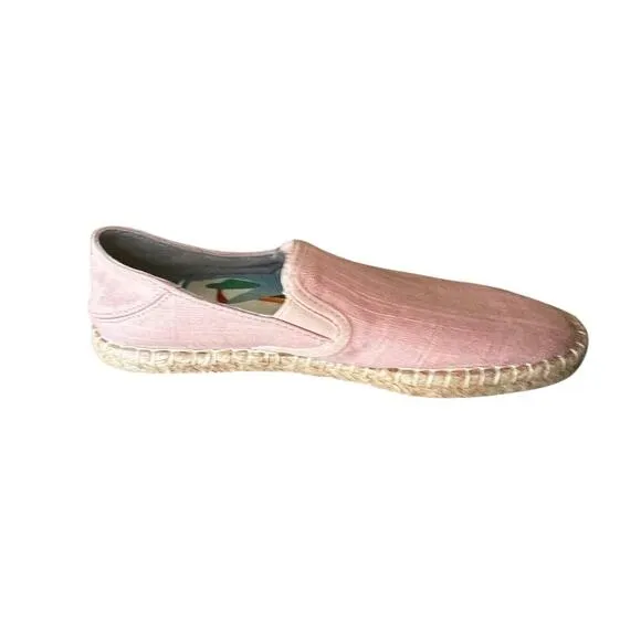 OLUKAI Bubblegum Rose Pink Linen Espadrille Slip On Loafers Beachy NWOT W7