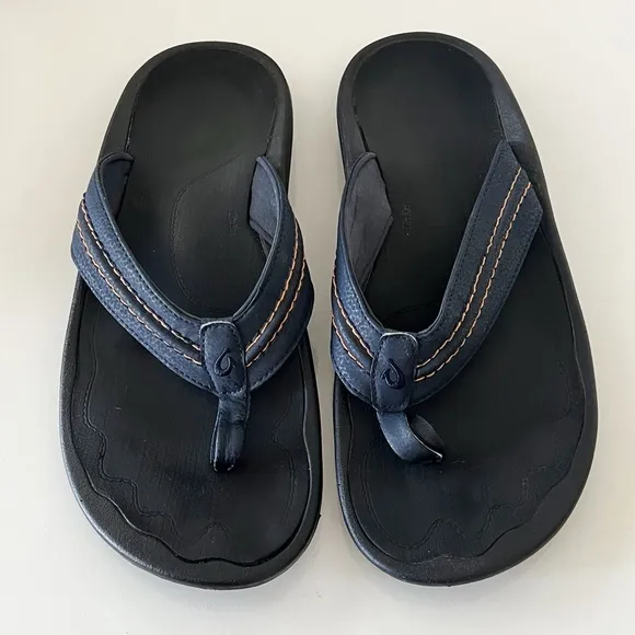 Olukai Hokua Flip Flop Men's Beach Summer Sandals Blue
