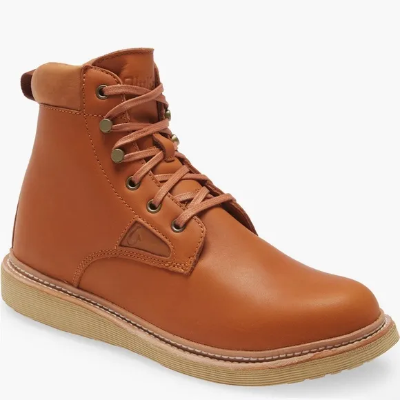 OluKai Kilakila Waterproof Lace-Up Leather Boots, Coconut Husk Size 10.5 New