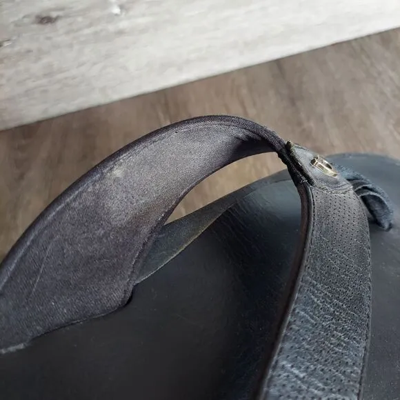 Olukai Kupuna Black Leather Sandal Mens Size 14