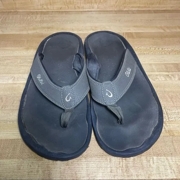 OluKai Men's Ohana Beach Sandals - Kona/Kona Gray Mens Size 14
