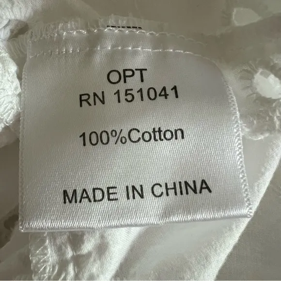 O.P.T. White Eyelet Tiered Summer Midi Dress 100% Cotton X-Small