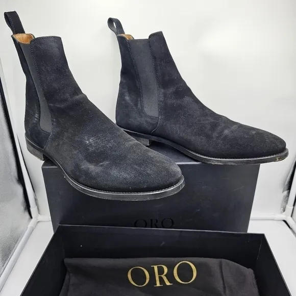 ORO Classic Black Men's Chelsea Boots Size 11