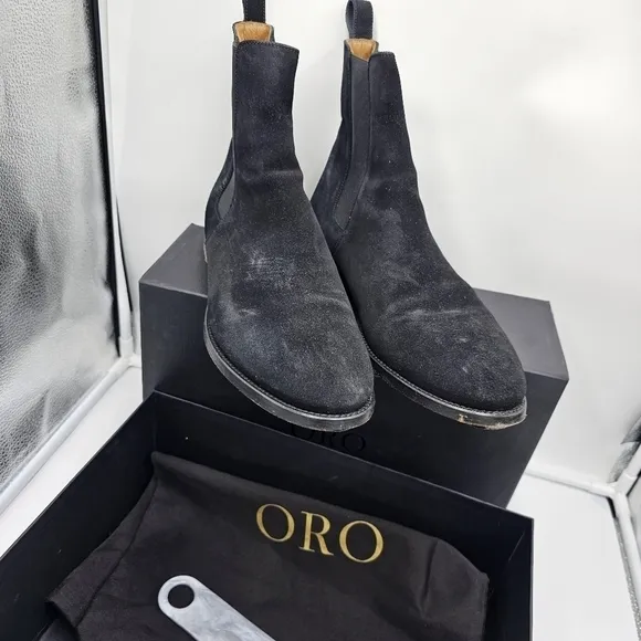 ORO Classic Black Men's Chelsea Boots Size 11