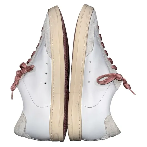P448 John White Tartan Low Top Pink &amp; White Sneakers Shoes EURO size 40