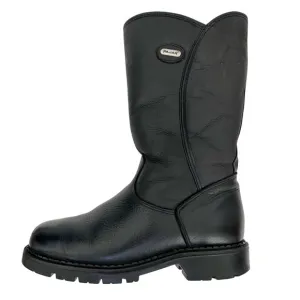 Pajar Boots - Canadian Women's vintage Chunky Black Leather &amp; Shearling Back Zip