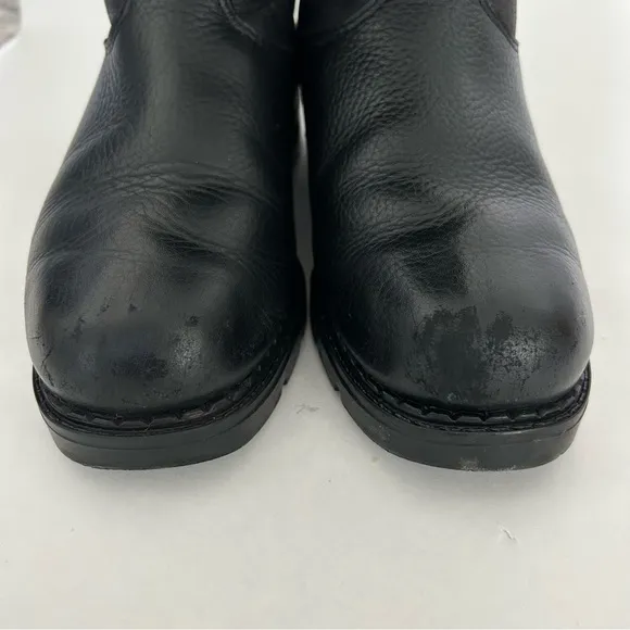 Pajar Boots - Canadian Women's vintage Chunky Black Leather &amp; Shearling Back Zip