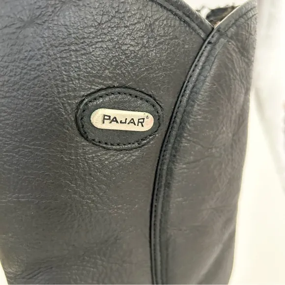 Pajar Boots - Canadian Women's vintage Chunky Black Leather &amp; Shearling Back Zip