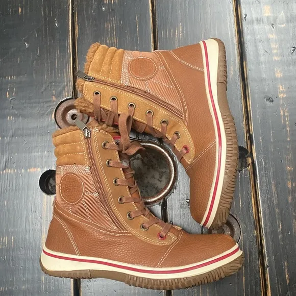 PAJAR Winter Trooper Boots in Cognac - Size 8-8.5