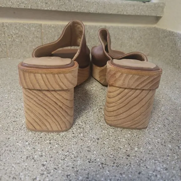 Paloma Wool Brown Valencia Slide Platform Sandals Size 41