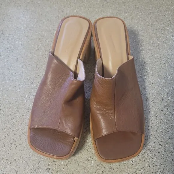 Paloma Wool Brown Valencia Slide Platform Sandals Size 41