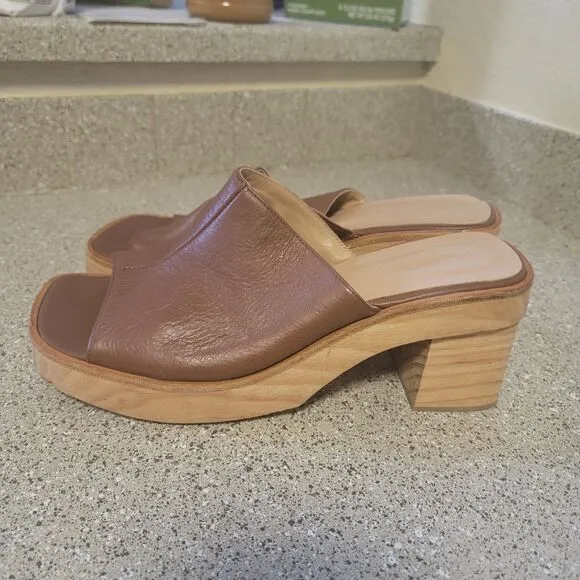 Paloma Wool Brown Valencia Slide Platform Sandals Size 41