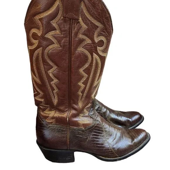 Panhandle Slim handcrafted pointed toe western men's boots Sz 9D