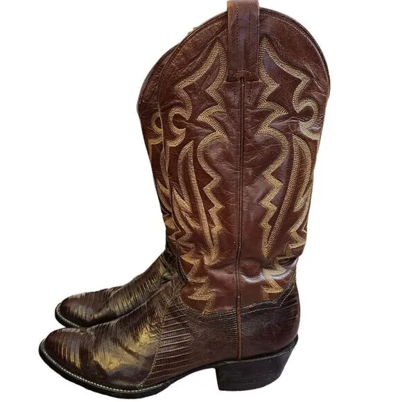 Panhandle Slim handcrafted pointed toe western men's boots Sz 9D