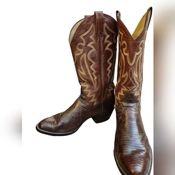 Panhandle Slim handcrafted pointed toe western men's boots Sz 9D