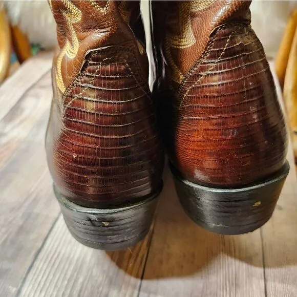 Panhandle Slim handcrafted pointed toe western men's boots Sz 9D