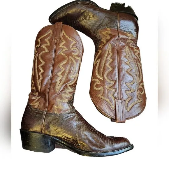 Panhandle Slim handcrafted pointed toe western men's boots Sz 9D