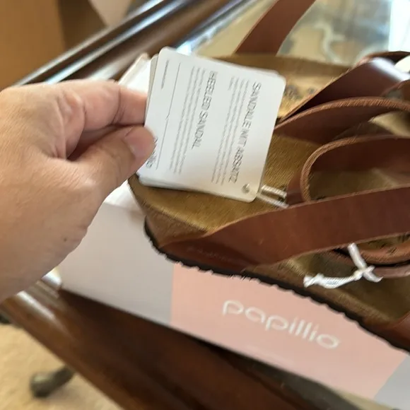 Papillio Womens Lola Leather Cognac Sandals 7 US