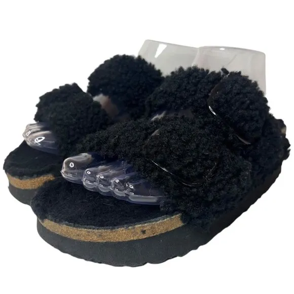 Papillo Birkenstock Arizona Big Buckle Teddy Shearling Platform Sandal 38 7 N 7N