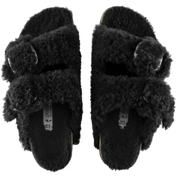 Papillo Birkenstock Arizona Big Buckle Teddy Shearling Platform Sandal 38 7 N 7N
