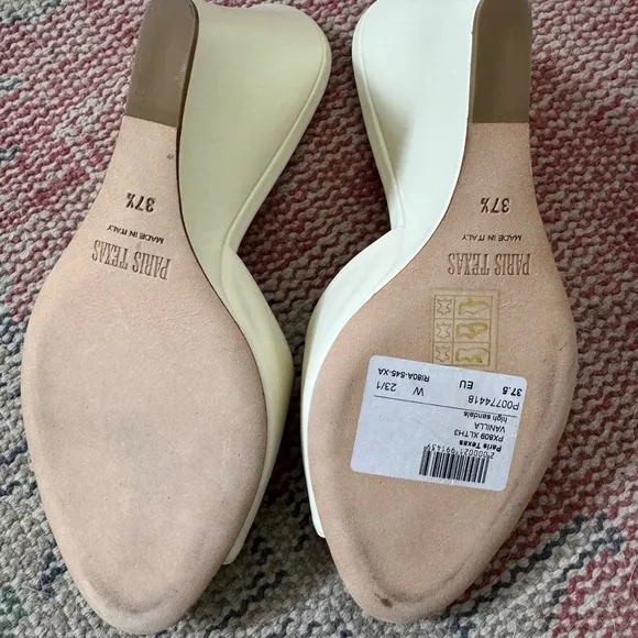 Paris Texas Women's Cream Wedge Sandals