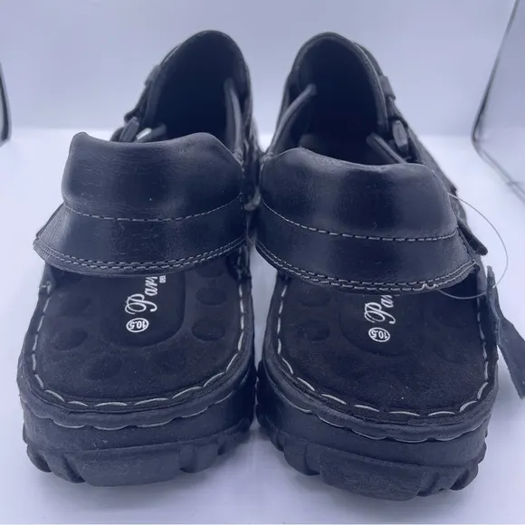 PARRAZO leather fisherman comfortable black sandals Size 10.5