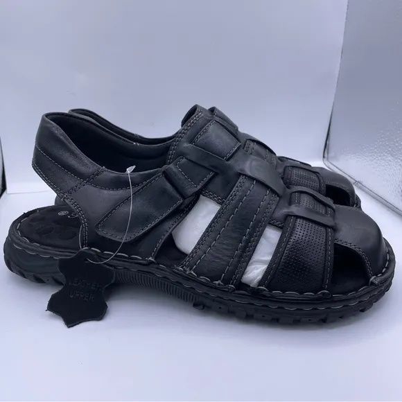 Parrazo leather fisherman comfortable black sandals Size 9.5