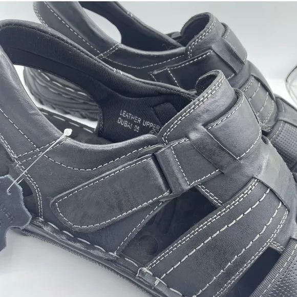 Parrazo leather fisherman comfortable black sandals Size 9.5
